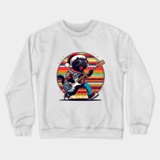 Cat Playing Bass Guitar Crewneck Sweatshirt